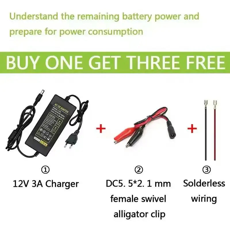12V 50000mAh 18650 Rechargeable Li-ion Battery 3S5P 3S6P 3S7P，with Charger，For Sprayer, Kids Car, Scale, Access Control Oasis Select