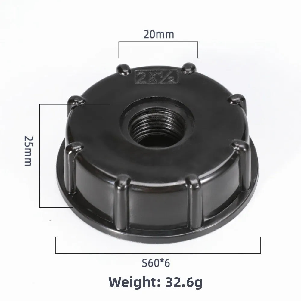 1Pc Durable IBC Tank Adapter - S60x6 Coarse Threaded Cap (60mm Female Thread) to 1/2", 3/4", 1" Connector Oasis Select A