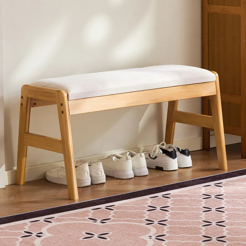 Solid wood shoe changing stool, household storage at the door, narrow shoe stool, shoe cabinet, simple wind fitting room stool Oasis Select