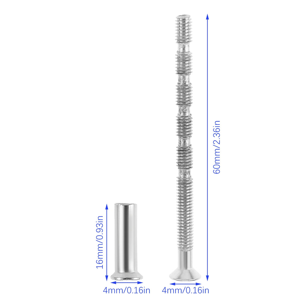 10 Sets Cross 304 Stainless Steel Screws M4*60mm with Nuts M4*16mm for Fixing Door Handles,knobs,eye Masks and Patio Handles Oasis Select