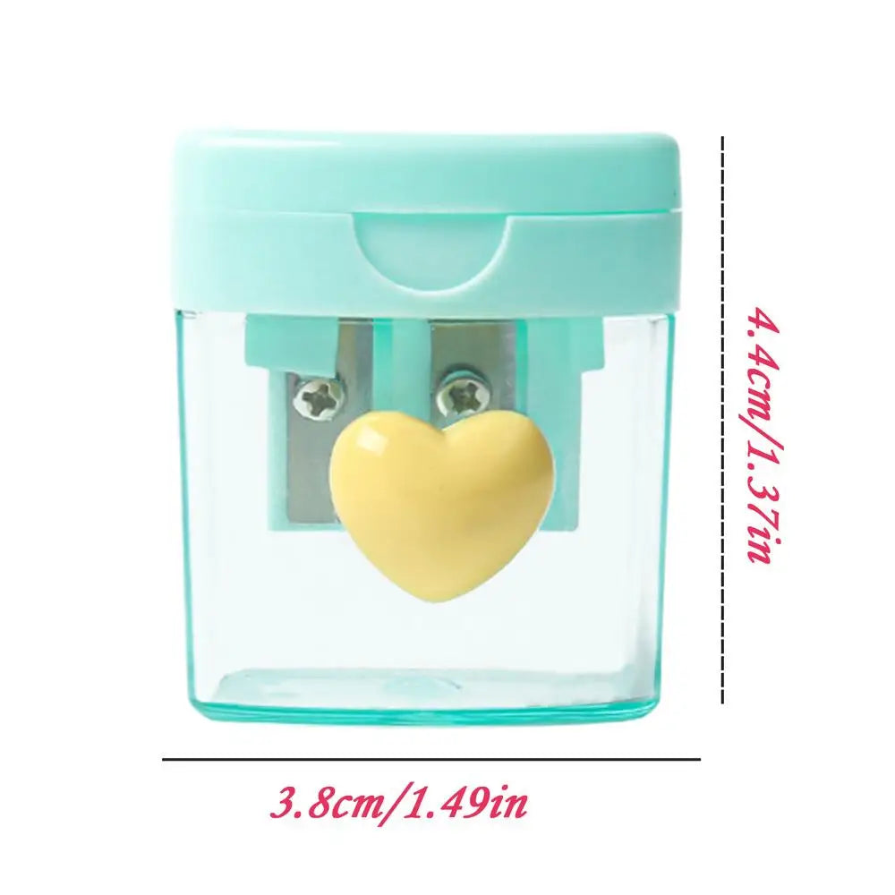 Pencil Sharpener for Kids Handheld Double Hole Colored Accessories Eyeliner Pencil Sharpener for Kids Classroom Art Creation Oasis Select Green