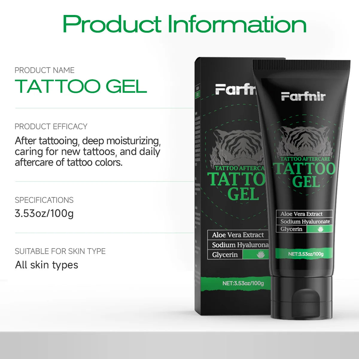 TATTOO GEL Sashimi Post-Surgery Moisturizing and Nourishing Tattoo Care Brightens Skin, Long-Lasting Color Fixation Oasis Select