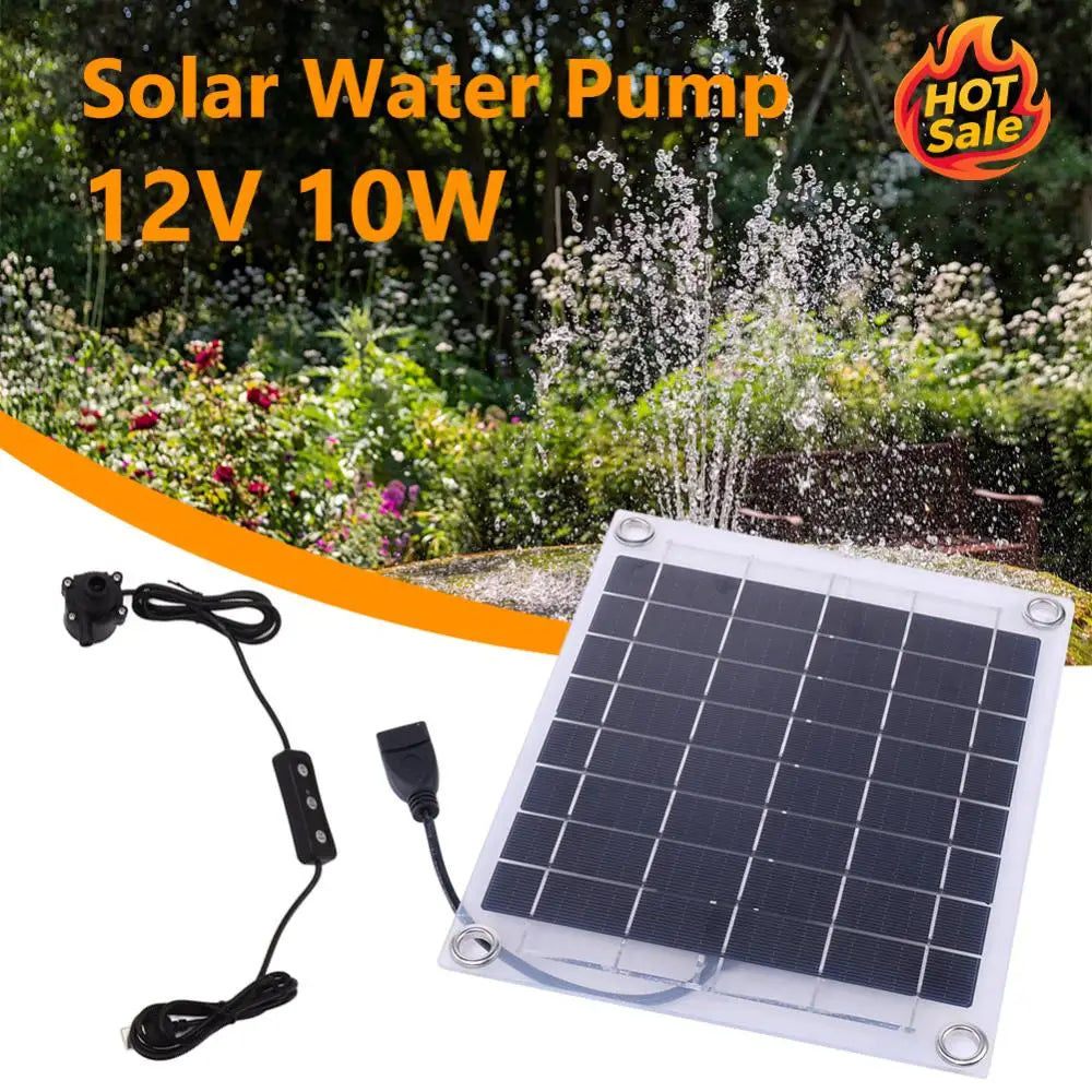 12V 10W Solar Water Pump Watering System Mini Solar Power Panel Water Pump with Adjustment Switch Solar Panel Pump Kits for Pool Oasis Select