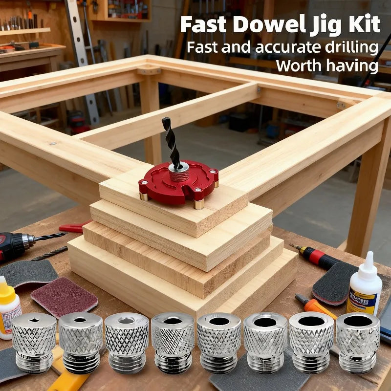 Professional Woodworking Self Center Dowel Jig Handheld Drill Guide for Straight Holes Panel Hole Puncher Locator Tool Oasis Select