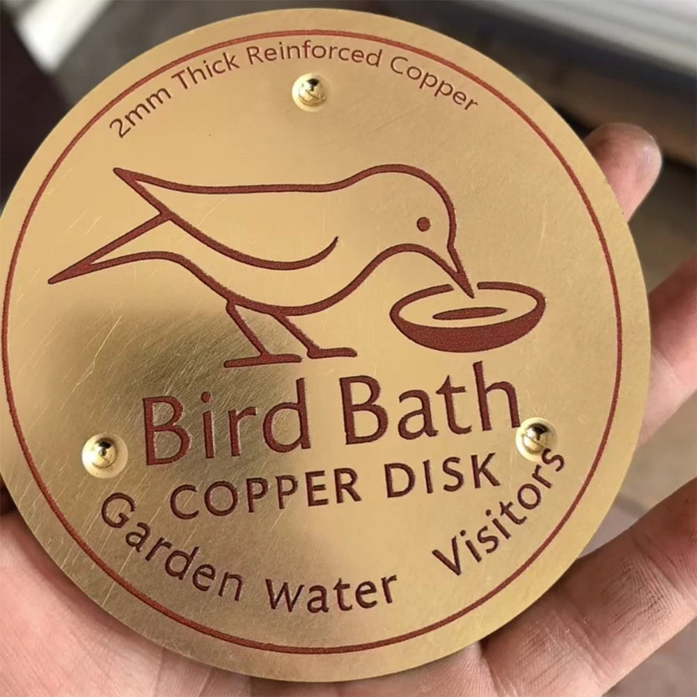 Solid Copper Water Purifier Disc for Bird Baths & Fountains