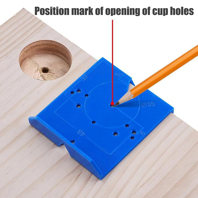 2Pcs Hinge Drilling Locator Cabinet Door Hinge Punching Positioning Ruler Template Woodworking Hinge Installation Auxiliary Tool Oasis Select