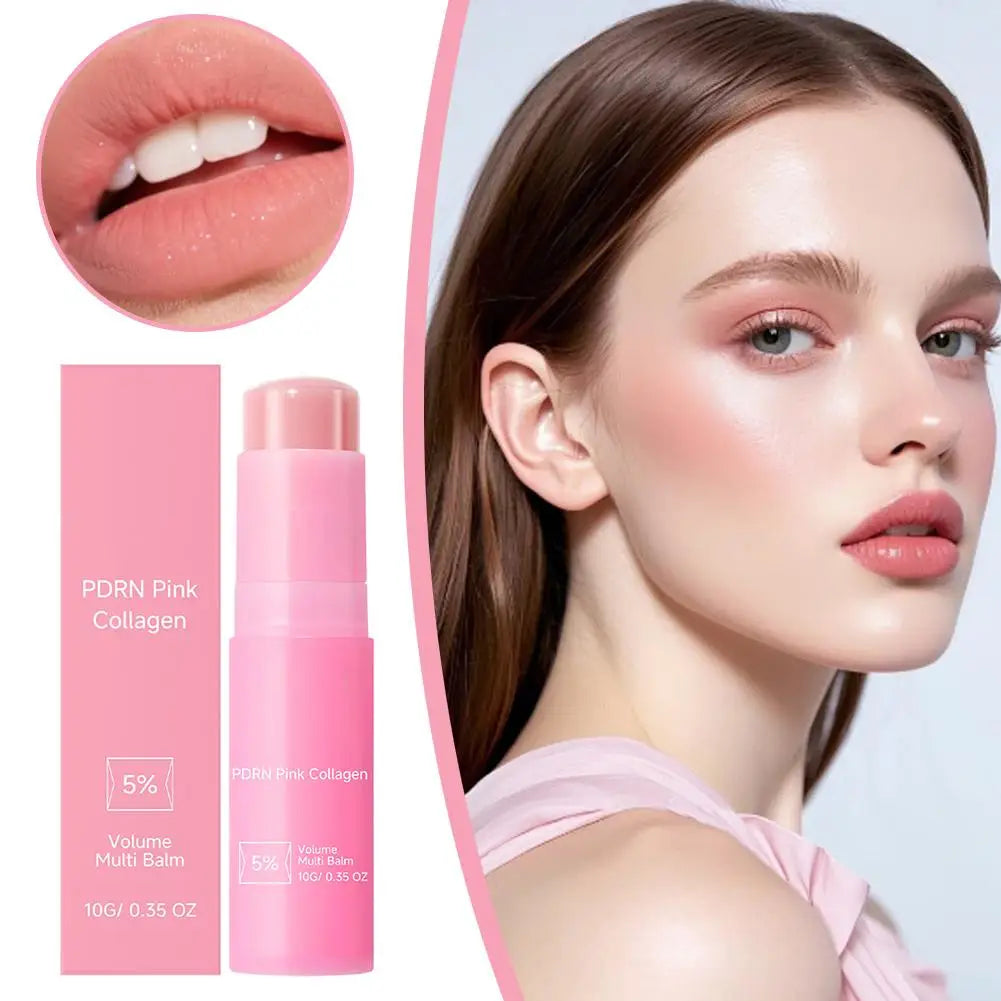 Collagen Pink Multi Balm Stick Deep Hydrating Moisturizing Wrinkle Bounce Lifting Facial Cream Korean Skin Care & Makeup Base Oasis Select