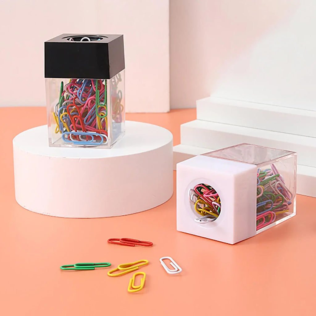 Magnetic Paper Clip Storage Box Protable Stationery High Capacity Storage Box Office Binding Supplies Clips Dispenser Organizer Oasis Select