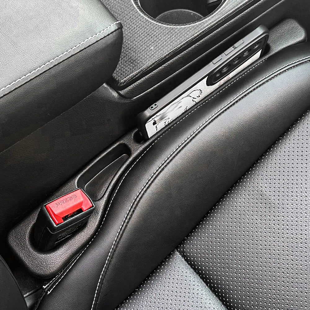 2PCS Black Car Seat Gap Filler, Universal Side Seam Plug for Most Vehicles, Anti-drop Leak-proof Strip with Wallet Phone Holder Oasis Select