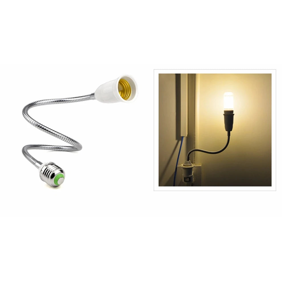Flexible E27 to E27 LED Bulb Extension Lamp Base Holder Light Accessoriess Socket Converter Fitting 16/20/30/35/50/60 cm Oasis Select