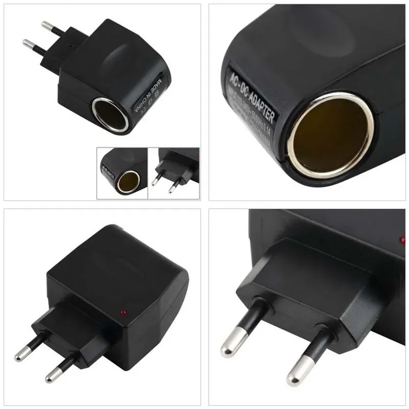 AC to 12V DC Car Cigarette Lighter Wall Power Adapter – EU Plug