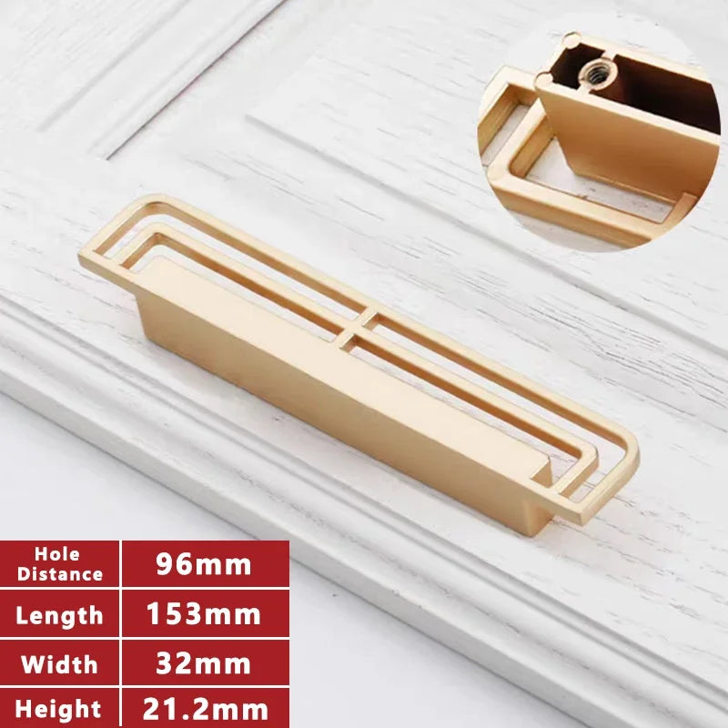 Classical Kitchen Cabinet Storage Handles Solid Dressers Brass Gold Vintage Cabinet Door knobs Furniture Drawer Pulls Hardwa Oasis Select Gold-96mm