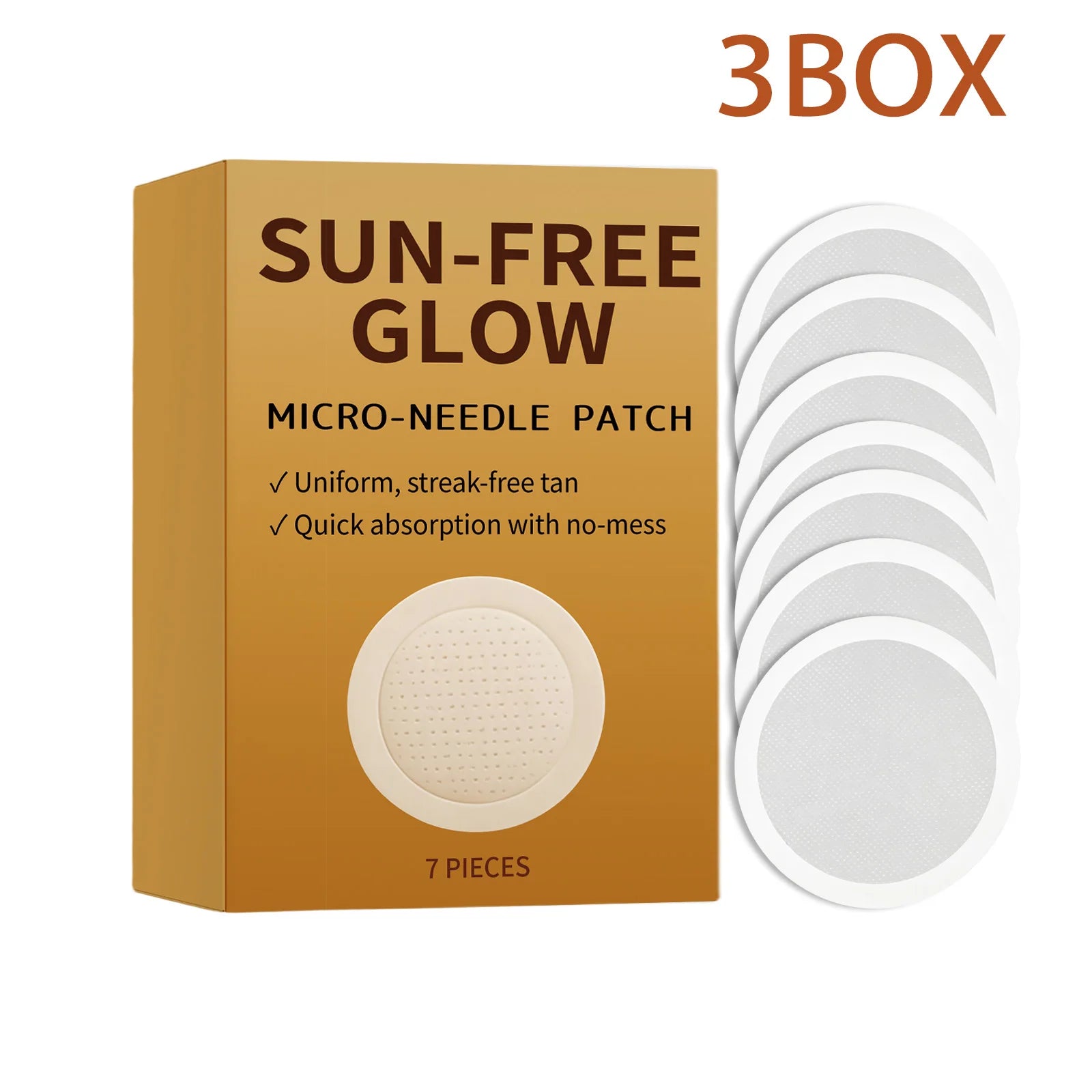 0.25mm Micro-Needle Patch Sun-Free Glow Uniform Streak-Free Tan Quick Absorption No Mess Facial Self Tanning Patch tool Oasis Select 21pcs