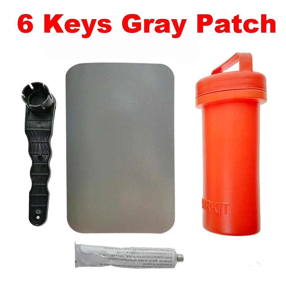 Boat Repairing Kit Inflatable Boat Stand Up Paddle Board Kayak Repair Kit Valve Key Patch Box Container Accessories Oasis Select 6 key Gray Patch