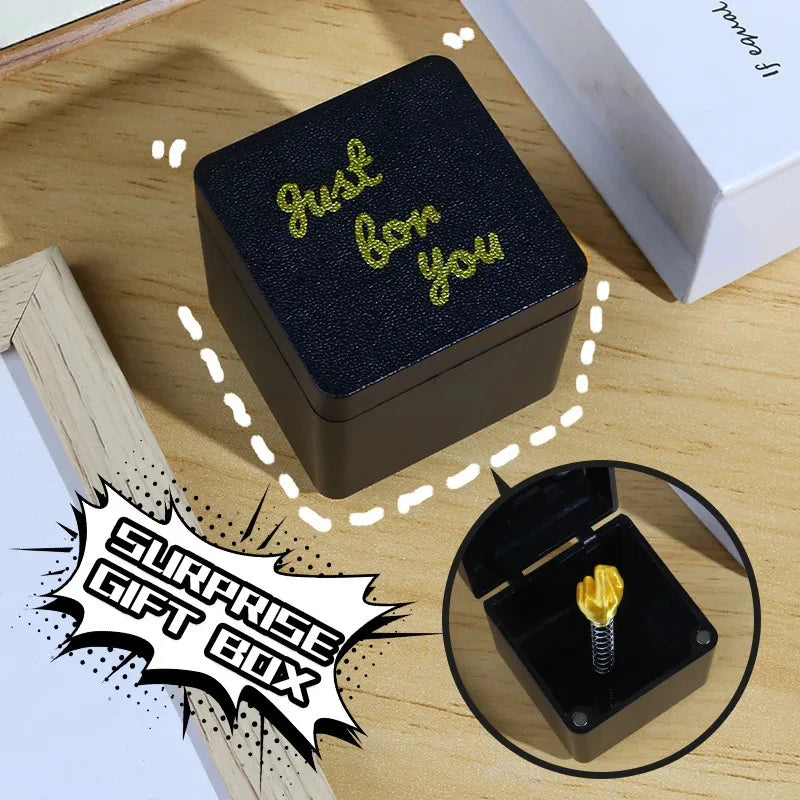 Christmas Interesting Prank Gift Middle Finger In Box Christmas Box Funny Creative Gifts Office Desk Decoration Home Decoration Oasis Select