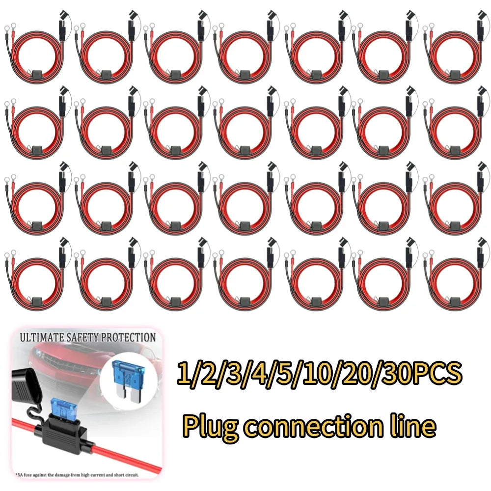 Charger Cable For Motorcycle Battery Terminal To SAE Quick Extension Cable With 10A Fuse O Connector Battery Charger Adapter Oasis Select