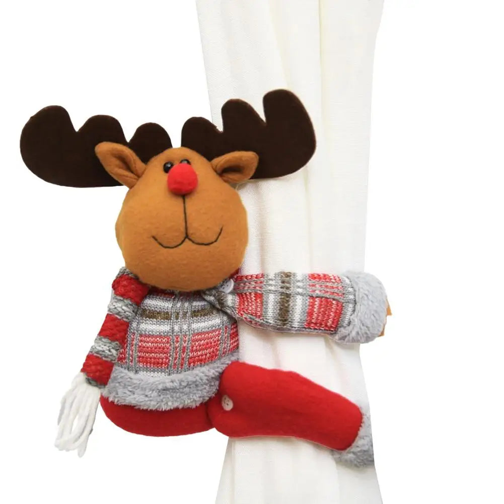 curtains clasp Curtain Buckles SnowmanSanta Claus Elk Christmas Househood Bedroom Decor Accessories Creative Curtain-tie Rings Oasis Select C