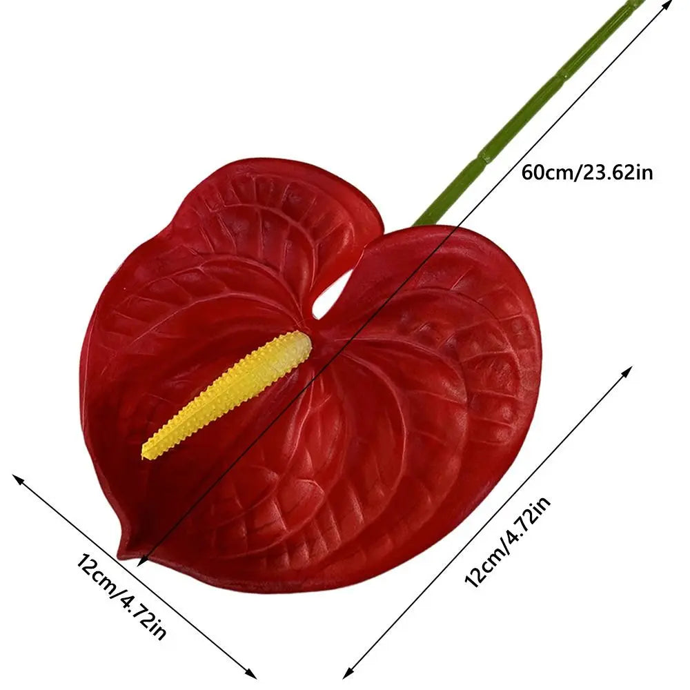Artificial Anthurium 60cm Soft Rubber Faux Flower | Real Touch