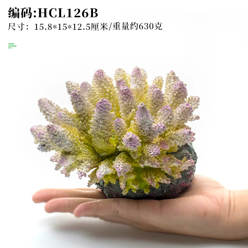 Betta Fishbowl Ornaments Large Coral Reef Stone Island Pet Artificial Aquarium Terrarium Resin Hideout Aquario Plant Accesories Oasis Select Style 10