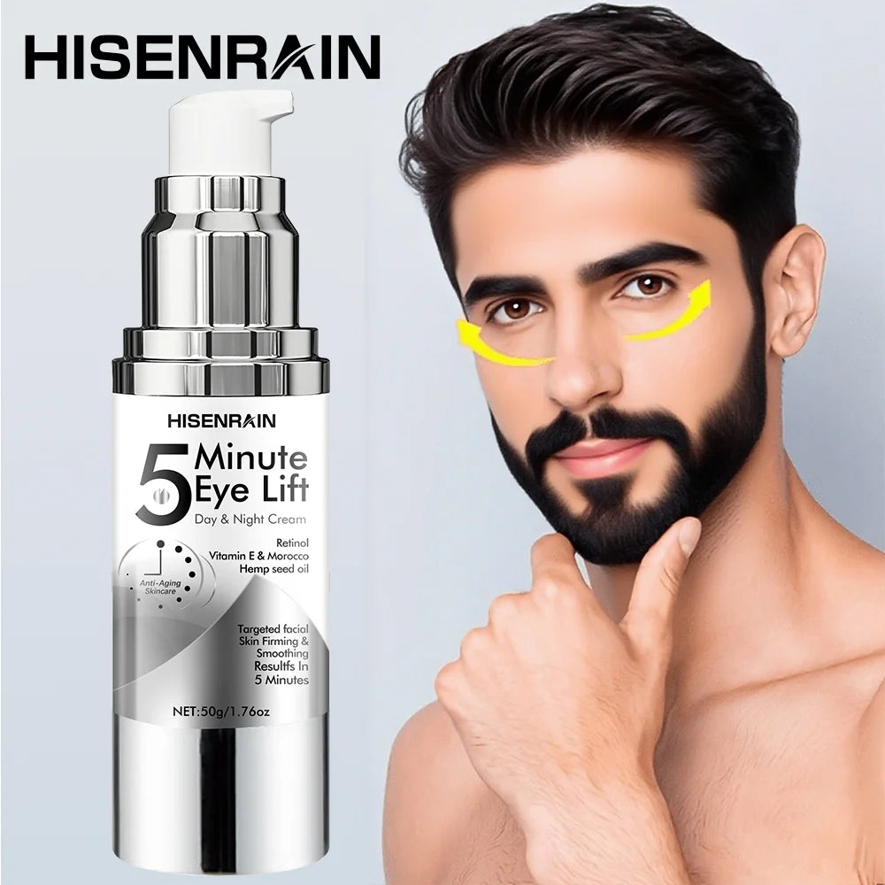 HISENRAIN Under Eye Cream, Caffeine & Retinol, Anti-Aging, 5 Minutes Lifting Effect, Dark Circles, Puffiness, Wrinkles. Oasis Select