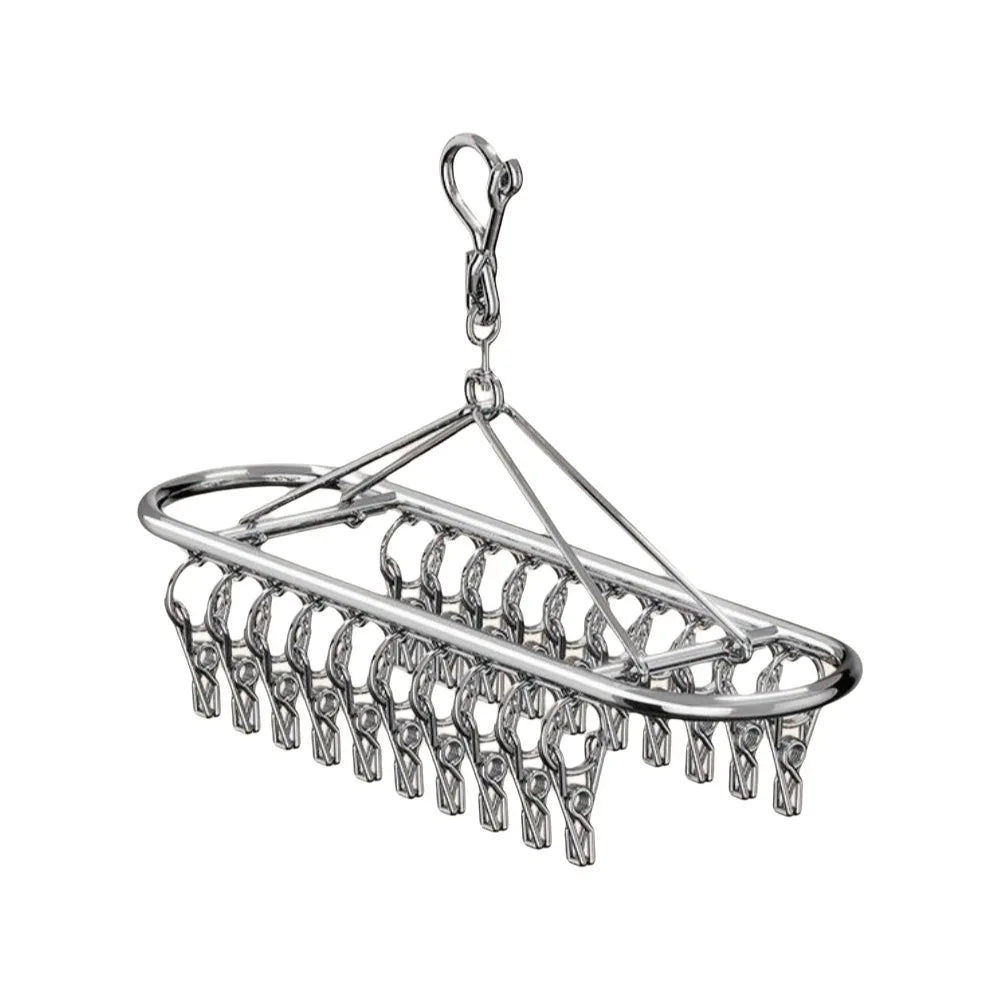 Stainless Steel Sock Drying Rack – 20 or 30 Windproof Clips