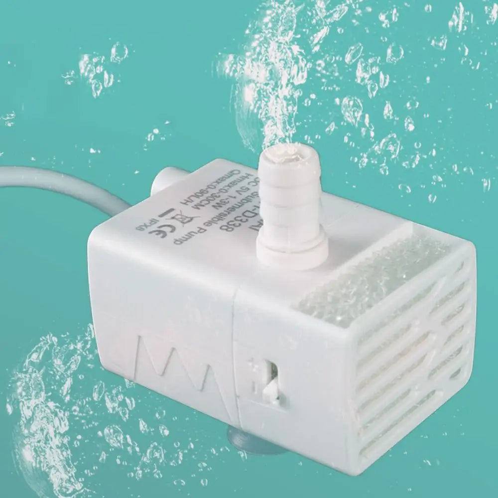 Ultra-quiet Pet Water Dispenser Pump LED Light 3 Suction Cups Mini Submersible Pump 5V Filter Water Fountain Pump Replacement Oasis Select