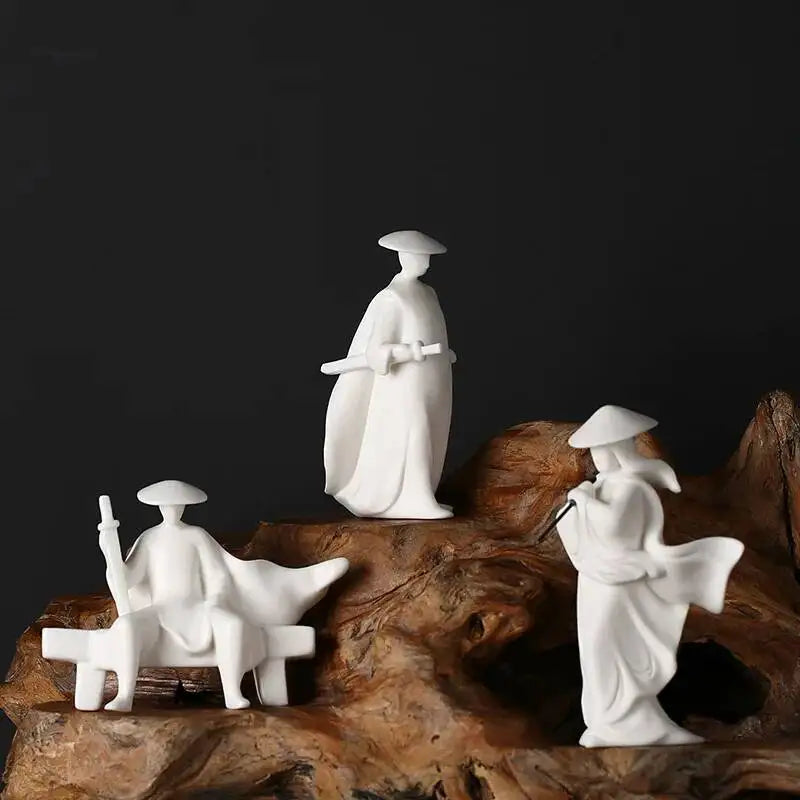 Martial Arts Historical Figures Ceramic Ornaments Decoration Bonsai Landscaping Desktop Crafts Чаепитие Oasis Select