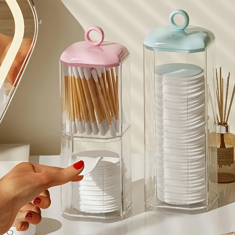 1pc Clear Storage Box, PS Swab Storage Box For Home,Room,Home,Bedroom,Bathroom,House,Pink Room,Living Room Decor,Travel Stuff,Gi Oasis Select