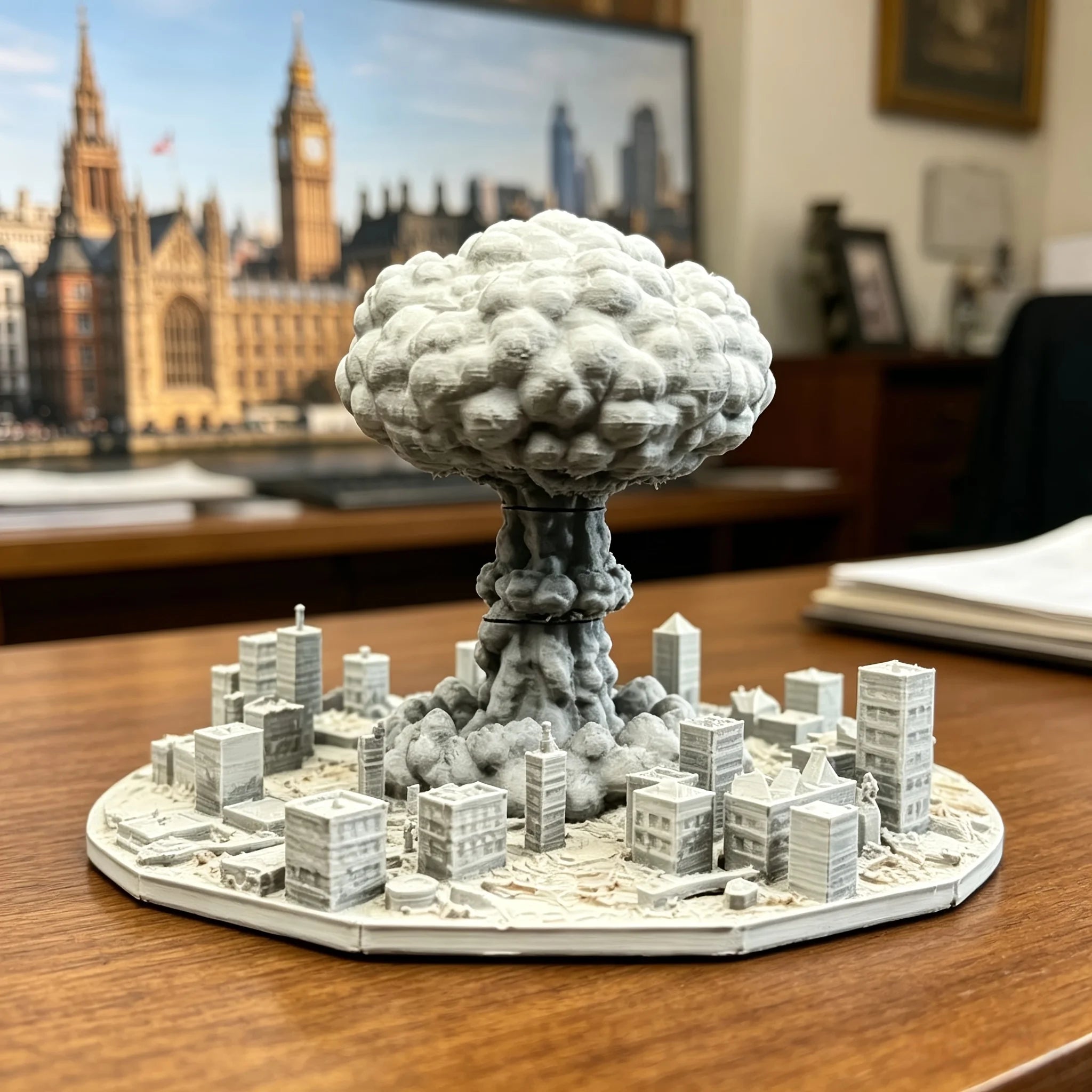 Sci-Fi Apocalypse Mini City Model 3D Printing Diorama Figurine Mini Statue Desktop Decor for Gamer Workstation Room Display Gift Oasis Select