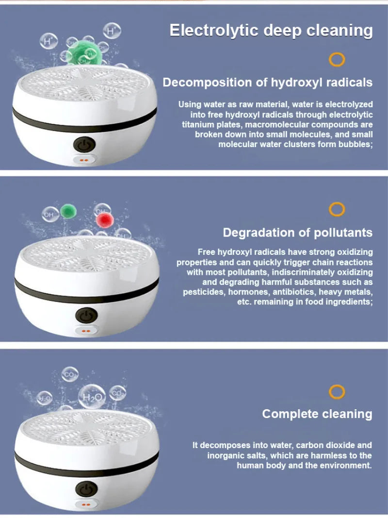 Household Food Purifier Fruit And Vegetable Washing Machine Vegetables Cleaner Machine Oasis Select