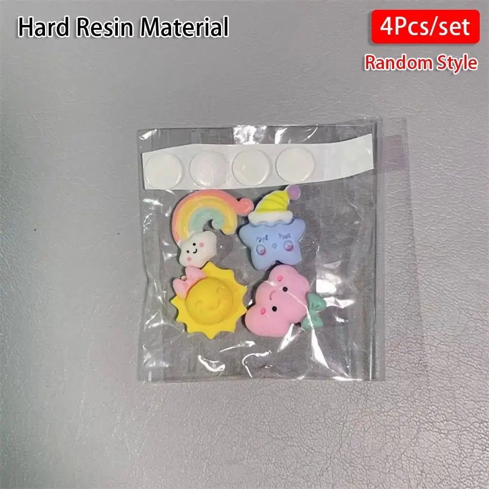 4Pcs/Pack Water Cup Stickers New DIY Decoration 3D Cartoon Sticker Refrigerator Phone Case Decoration Hard Resin Soft Rubber Oasis Select 4pcs hard resin