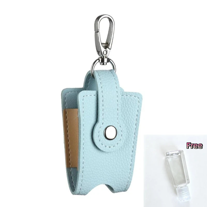 PU Leather Hand Holder With Metal Keychain Empty Refillable Bottle For Daily Commute Travel Outdoor Activities Oasis Select MR-08
