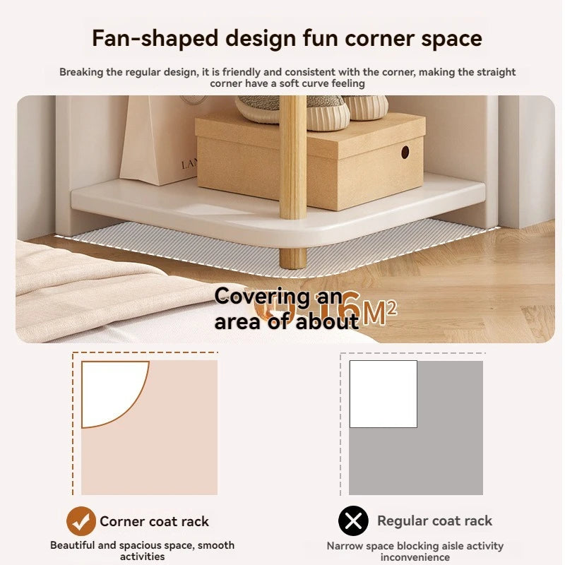 Corner storage cabinet for home use, simple foyer, coat rack, corner wall display cabinet, floor standing bookshelf, bedroom sid Oasis Select