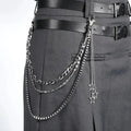 Men Y2k Star Charm Layered Street Style Pant Jeans Chain Belt Oasis Select B 60cm
