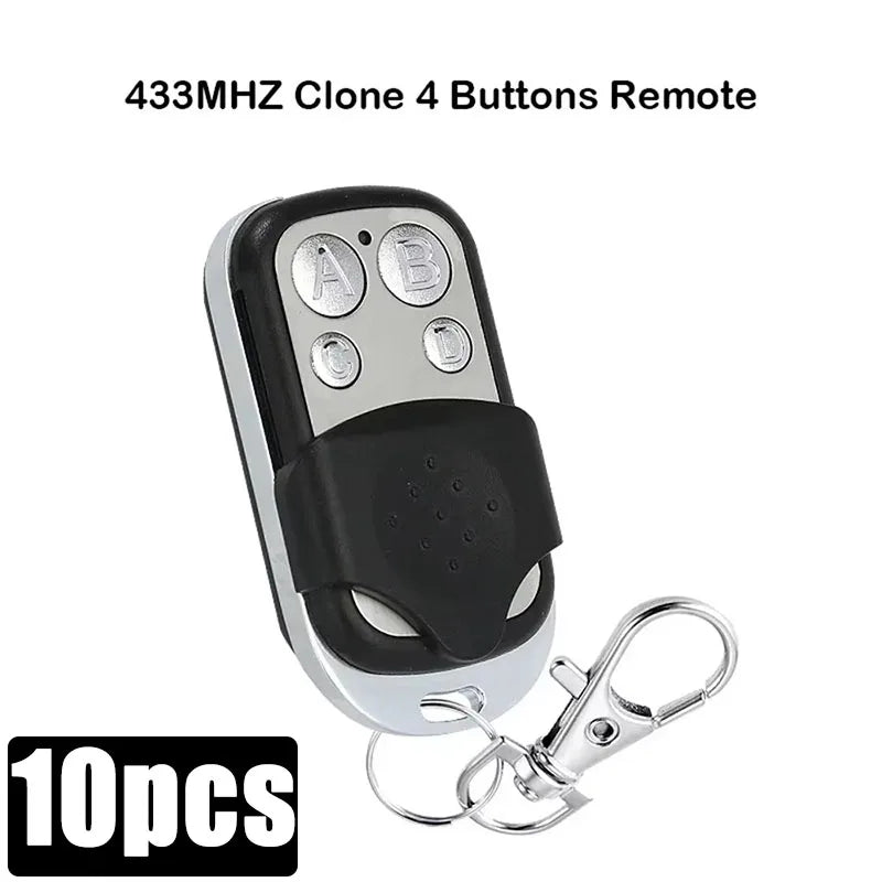 1/5/10Pcs Universal 4 Buttons Garage Door Opener Remote Control 433MHZ Clone Fixed Learning Rolling Code Duplicator Garage Oasis Select 10pcs