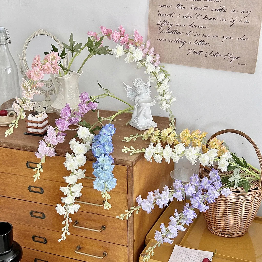 84CM Artificial Flower Swiftgrass Hyacinth Violet Home Decoration Floor Flower Arrangement Wedding Photography Prop Oasis Select