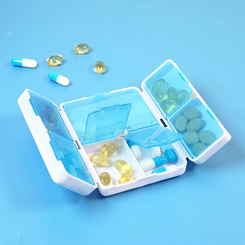 2pcsWeekly Pill Box 7 Grids Medicine Organizer Tablet Storage Box Travel Pill Case Drug Dispenser Container Health Care Portable Oasis Select