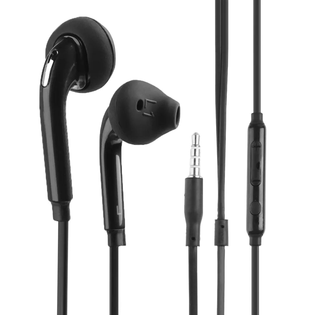 Flat 3.5mm Earphone Earpiece In Ear Earbuds Headset for S6 Note4 Oasis Select black China Mainland