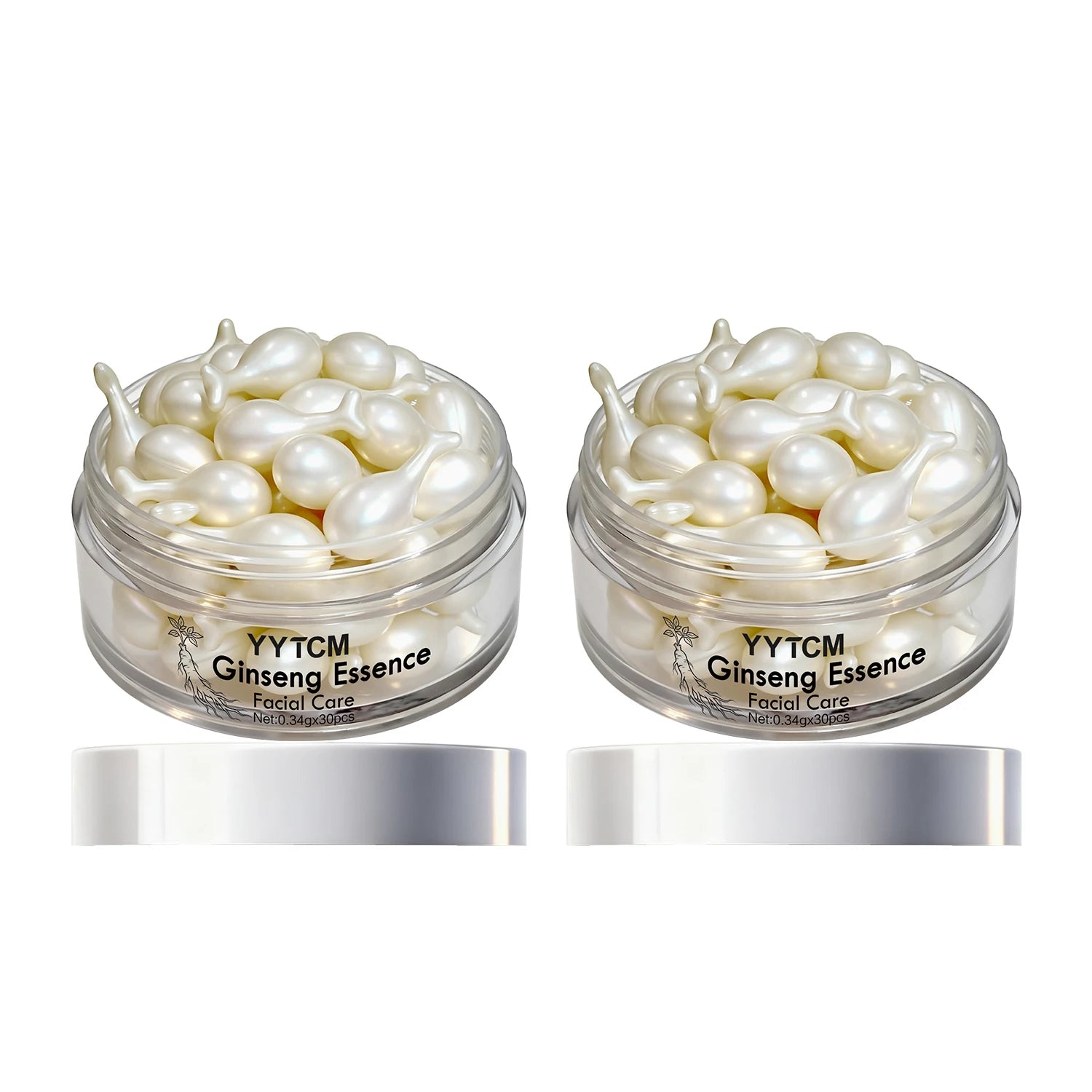Ginseng Essence Capsules, Moisturizing and Firming Essence Serum, Contains Squalane, Niacinamide, Vitamin E, Retinol, Deep Hydration (0.34Gx30 Capsules)/Bottle-1 Bottle Oasis Select 2 Bottles