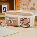 Panda Pencil Bag Green Multi-Layer Large Capacity Pensil Case Cute Cartoon Pen Holder Stationery School Supplies Gift Organizer Oasis Select A1