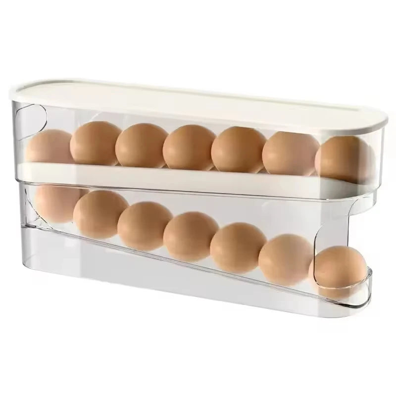 Egg Dispenser, Suitable for Refrigerator, Kitchen Storage Organizer, Countertop, Transparent Double Layer Egg Dispenser Holder Oasis Select Clear