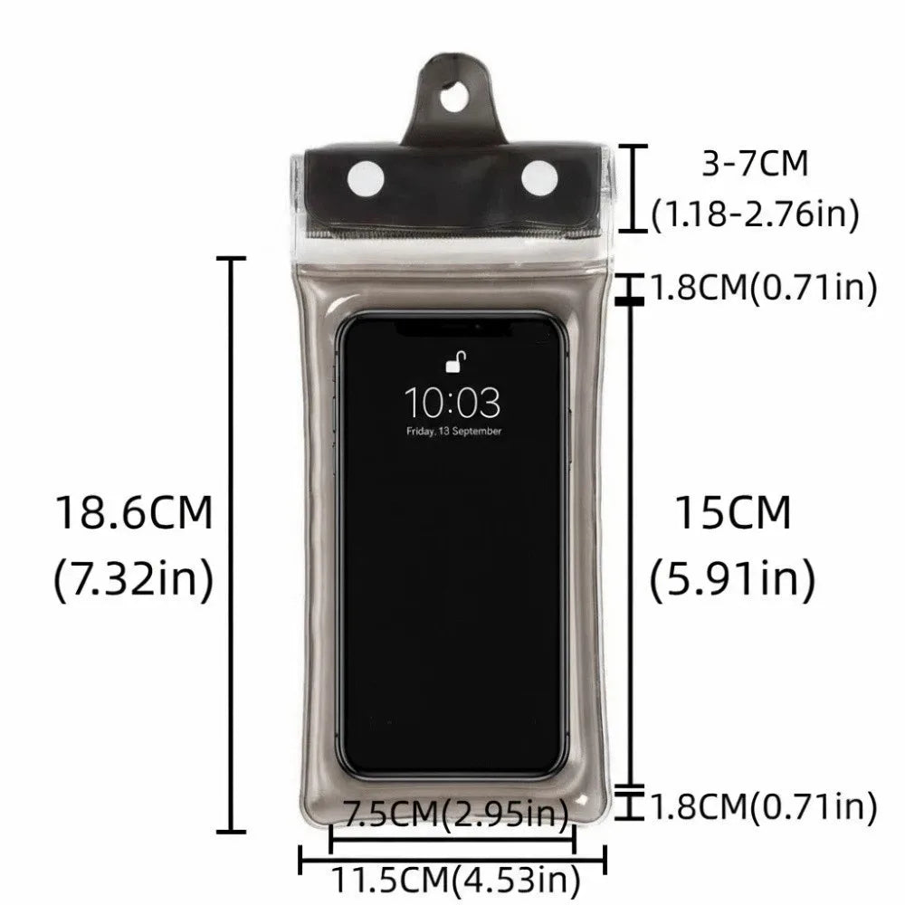 Floating Design Water-Sprinkling Festival Phone Pouch Transparent Touchable Swimming Bag Three Fold Full View Waterproof Bag Oasis Select