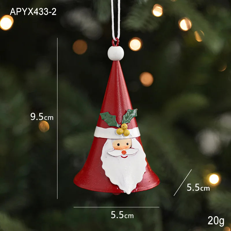 Christmas Door Car Decoration Christmas Tree Red Velvet Bow Bell Small Pendant Decoration Props Oasis Select