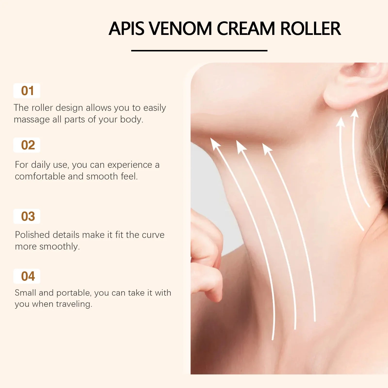 Hydrating Neck Roller Cream – Firms, Plumps & Moisturizes Neck Roller Cream Oasis Select