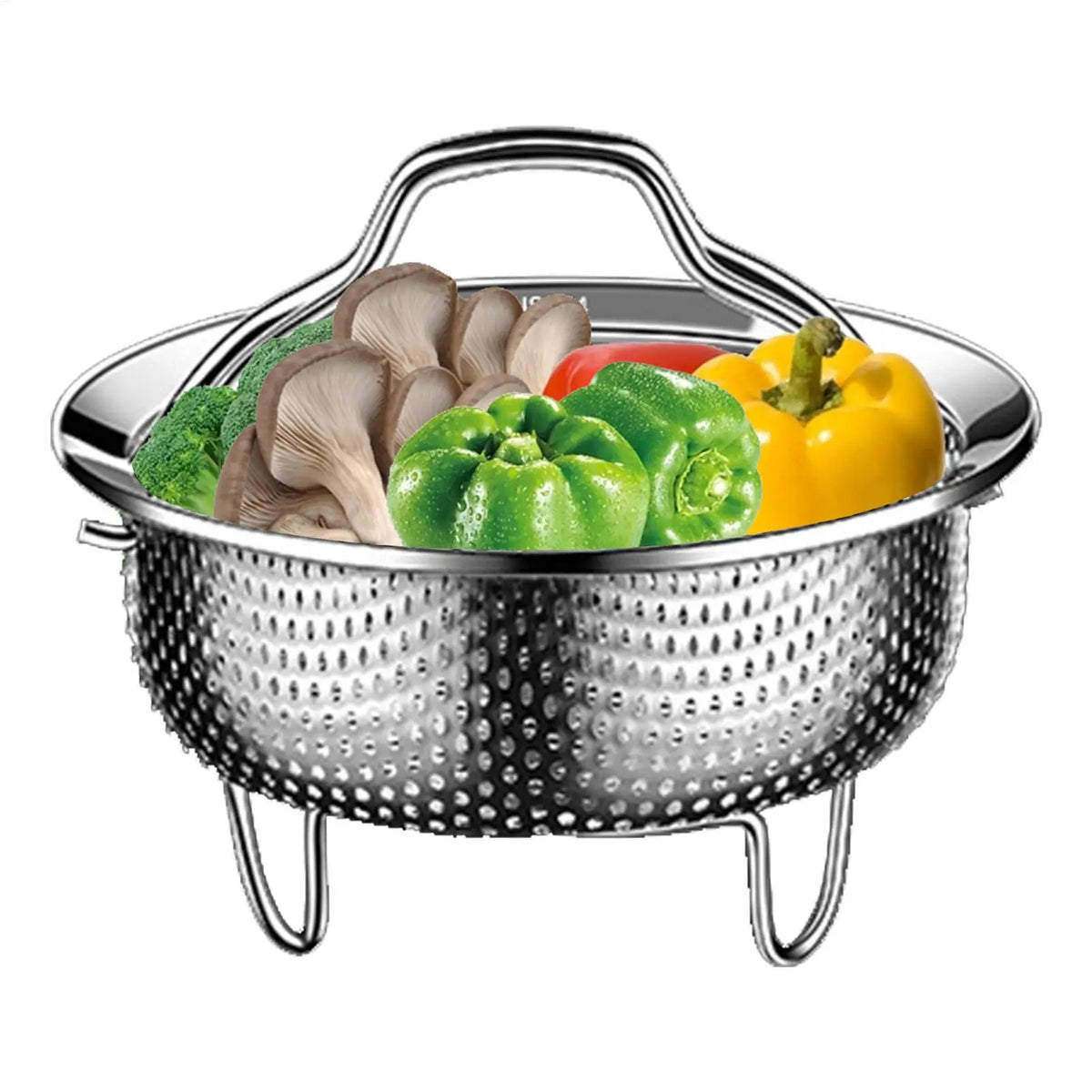 Heat Resistant Multifunctional Metal Colander with Handle Steamer Basket Bun Vegetable Steaming Basket for Vegetables Eggs Meat Oasis Select