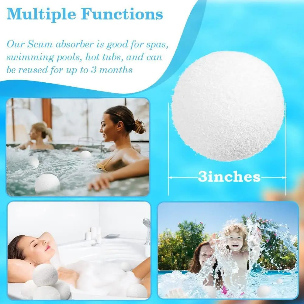 Efficient And Convenient - 4pcs Pool Cleaning Balls - Quick Absorption And High-Efficiency Dirt Removal, Reusable SPA, Hot Tub Oasis Select