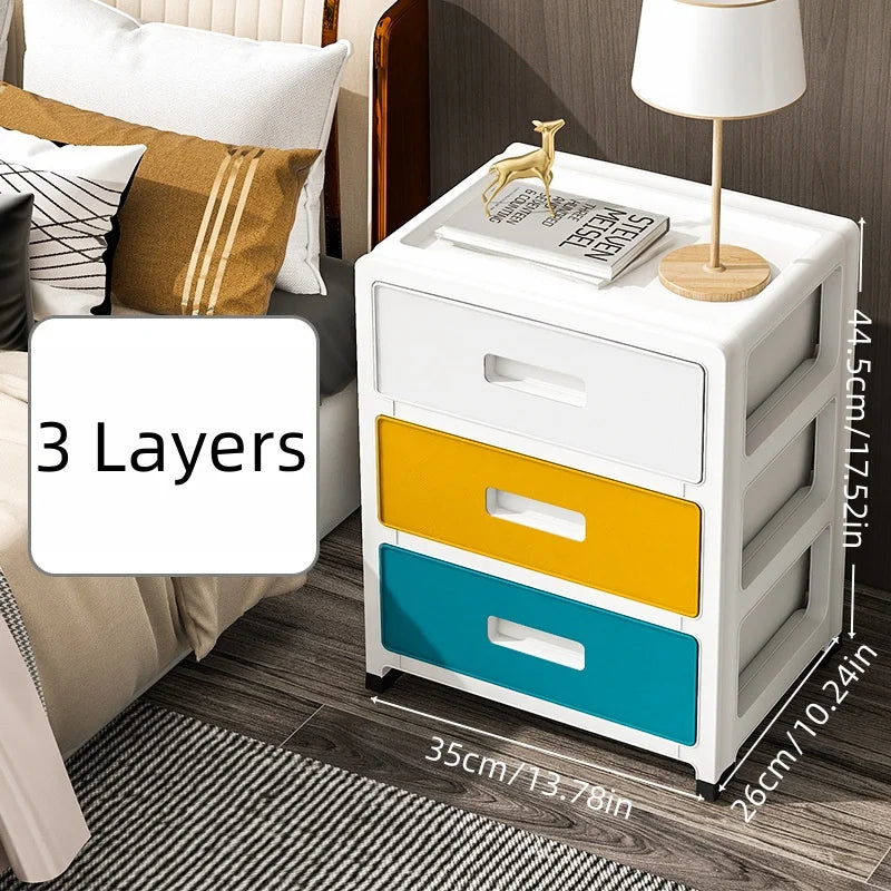 COIZYZZL 3-6 Tier Storage Cabinet,Large Capacity & Space-Saving Heavy-Duty Organizer,Colorful Hues for Living Room/Bedroom/Study Oasis Select 3 Layers