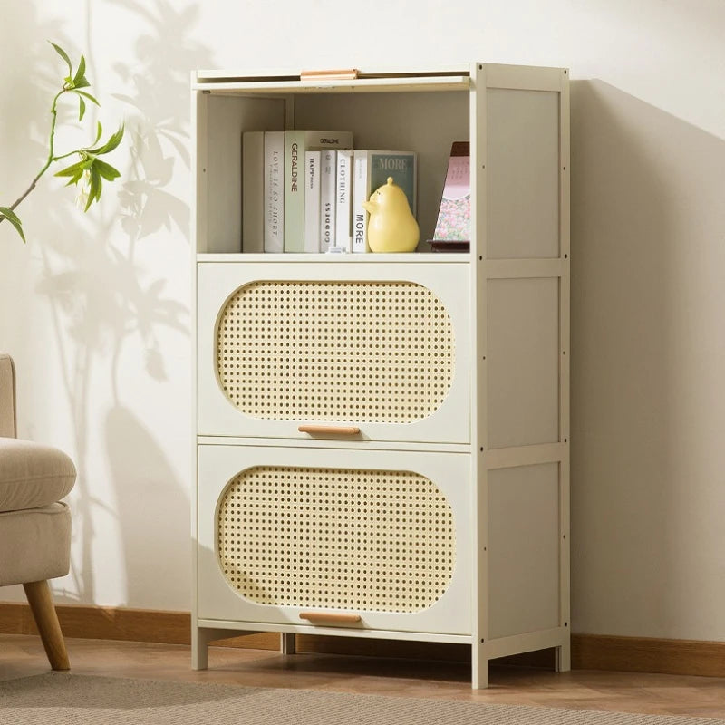 Cream wind all solid wood bookcase simple children's locker open storage cabinet living room study combination locker Oasis Select