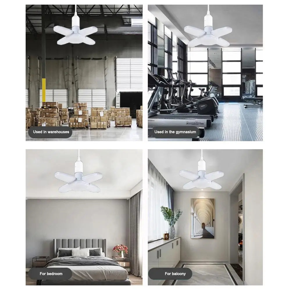 NEW Folding bulb LED 4 Leaf Bulb E27 Collapsible Pendant Light 220V Bombilla Storage Garage Kitchen Lighting High Brightness Oasis Select