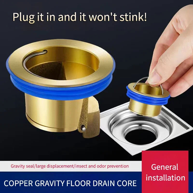 All-copper Floor Drain Core Floor Shower Drain Stopper Insectproof Anti-odor Deodorization Toilet Kitchen Bathroom Toilet Sewer Oasis Select
